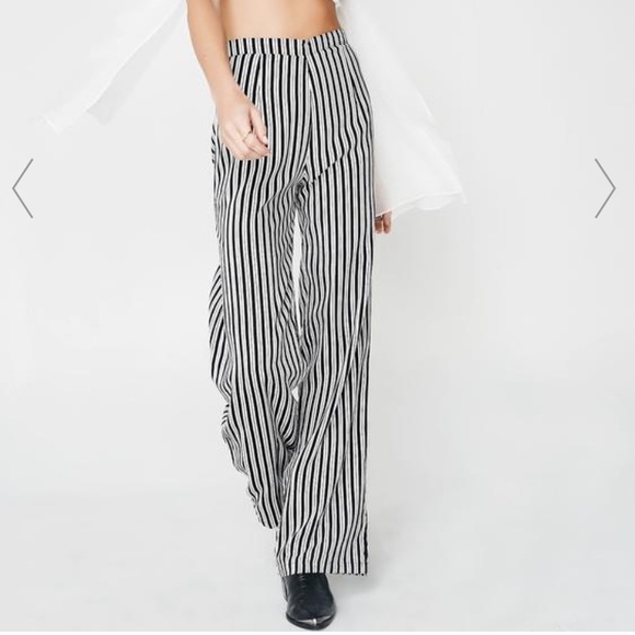 Motel x Dolls Kill Ari Striped Palazzo Pants - Picture 2 of 7